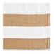 A close-up of an Oxford Playa Cabana tan pool towel with white and brown stripes.