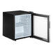 A Galaxy CRG-2 black countertop refrigerator with a glass door.