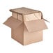 A cardboard box with a 2-piece paper fiber liner.