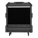 A black rectangular Portacool evaporative cooler with wheels.