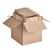 A cardboard box with a paper fiber insulated liner inside.