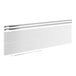 A white rectangular sneeze guard panel with metal rods.