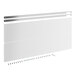 A white rectangular board with metal bars and screws on it.