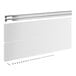 A white rectangular board with metal parts and screws.