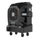 A black Portacool evaporative cooler with wheels.