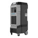 A black and grey Portacool Apex 500 portable evaporative cooler with wheels.