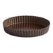 A brown round Gobel tart/quiche pan with a removable bottom.