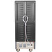 A grey Metro heated holding cabinet with clear doors.