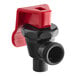 A Bunn red and black plastic faucet assembly.