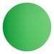 A white circle with a green border on a green background.