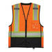 An Ergodyne high visibility orange mesh vest with black front panel and reflective stripes.