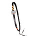 An Ergodyne black and orange padded sling lanyard with a yellow tag.