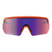 Ergodyne Skullerz AEGIR safety glasses with an orange frame and purple mirrored lenses.