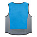 An Ergodyne blue and grey PVA evaporative cooling vest with black trim.