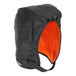 An Ergodyne black and orange hard hat liner with a zipper.