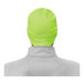A man wearing a high visibility lime green Ergodyne rib knit winter hat.