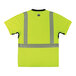 An Ergodyne hi-vis yellow short sleeve shirt with reflective stripes and black front panel.