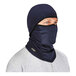 A man wearing an Ergodyne navy fleece balaclava face mask.