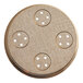 A round metal Estella spaghetti alla chitarra pasta die with circular holes in it.