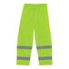 Ergodyne hi-vis lime thermal pants with grey reflective stripes.