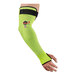 A person wearing neon green Ergodyne ProFlex protective arm sleeves.