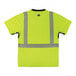 An Ergodyne hi-vis lime shirt with reflective stripes on the front.