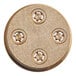 A circular gold object with four circular objects and a circular object in the center.