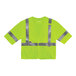 A lime green Ergodyne safety vest with reflective stripes and tape.