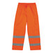 Ergodyne hi-vis orange thermal pants with grey reflective stripes.