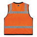 An Ergodyne hi-vis orange mesh surveyors vest with reflective stripes.