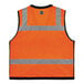 An Ergodyne hi-vis orange mesh surveyors vest with reflective stripes.