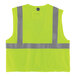 A yellow mesh Ergodyne GloWear reflective vest with grey stripes.