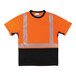 An orange and black Ergodyne high visibility shirt with reflective stripes.