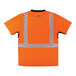 An Ergodyne high-vis orange short sleeve shirt with reflective stripes on the back and black front panel.