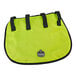 A lime green Ergodyne hard hat neck shade with black straps.