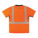 An orange Ergodyne hi-vis short sleeve shirt with reflective stripes and a black back panel.