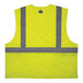 A lime yellow Ergodyne safety cooling vest with reflective stripes.