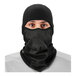 A man wearing a black Ergodyne fleece balaclava face mask.