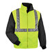 A yellow and black Ergodyne GloWear 8385 winter jacket with reflective stripes.