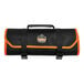 A black and orange Ergodyne Arsenal tool organizer roll up bag.