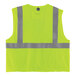 A yellow mesh vest with yellow and grey reflective stripes.