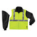 A yellow and black Ergodyne hi-vis jacket with reflective tape.