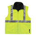 An Ergodyne high visibility lime jacket with reflective stripes.