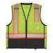 An Ergodyne GloWear high visibility lime mesh vest with black front panel and reflective stripes.