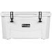 A white Grizzly cooler with black handles.