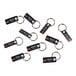 A pack of 10 black Ergodyne Squids 1" split ring tool attachments.