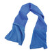 A blue Ergodyne Chill-Its evaporative cooling towel with a white pattern.