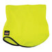 A yellow fleece neck gaiter with a black edge.