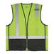 An Ergodyne GloWear high visibility lime mesh vest with black trim and reflective stripes.