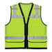 An Ergodyne hi-vis lime yellow surveyors vest with reflective stripes.